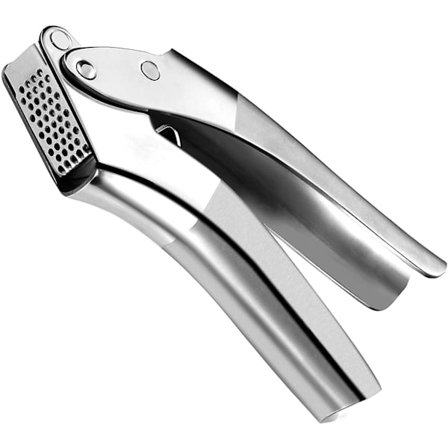 Hvidløgspresser i rustfrit stål, premium hvidløgspresser med silikone rulle skræller