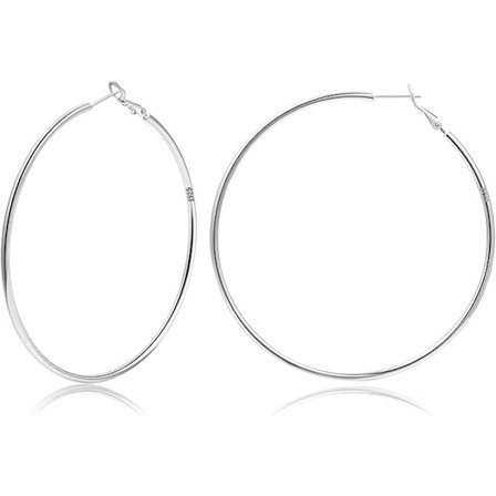 Hoopörhängen i Sterling Silver, Guld och Silver, Stora Hoopörhängen för Kvinnor, 14K Riktigt Förgyllda, Stora Tunna Hoopörhängen