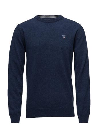 Superfine Lambswool Crew T-shirts Long-sleeved Blå GANT