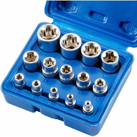 14-delars E4-E24 E-Torx Hylsnyckelsats