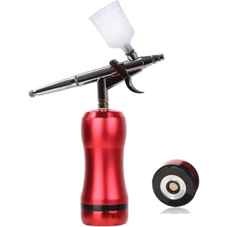Air-Brush Kompressor Högtrycks Psi AirbrushCosmetics Cake Cookies Ansiktsskönhetsvård Make Up Craft Home Diy (Färg: Del B Röd)