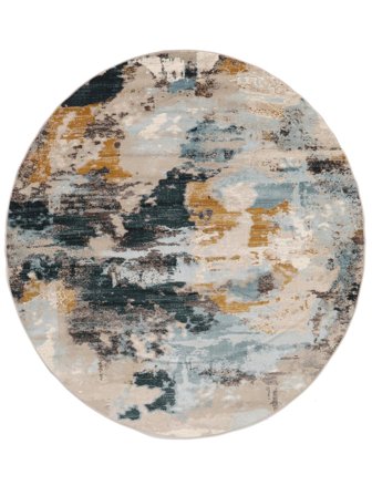 Arty Mind Beige/Mørk Grå Rundt Oeko-Tex Teppe