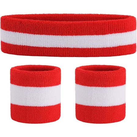 Pandesæt og svedbåndssæt (3 dele) Sportspandeånd Håndklæde Svedbånd Frotte Svedbånd Atletisk Træning Basketball Svedbånd