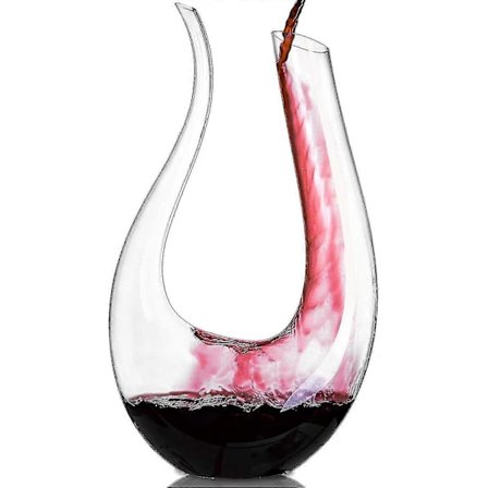 Vinkaraff, 1,5 Liter U-formad Kristallglas Vinflaska Set, Blyfri Rödvin Glas Dekanter, Luftat Vinflaska Med Dekanterglas, Dekanter Bot