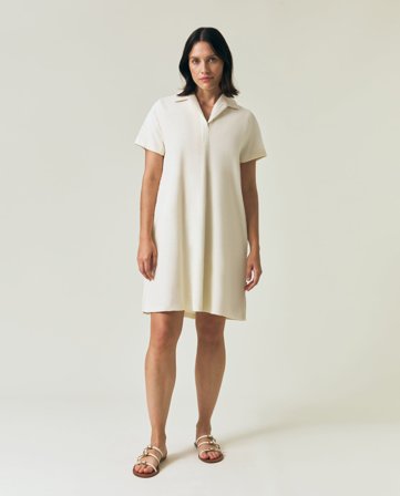 Lexington Polokleid aus Bio-Baumwollfrottee, weiß