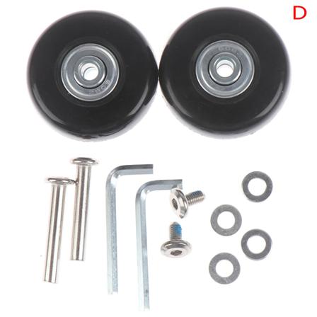 OD 50 mm Bagageväska Ersättningshjul Reparationssats Axlar De Black 50MM