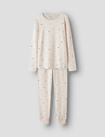 name it Nkfnightset Peyote Hearts Noos - Cream - 122-128