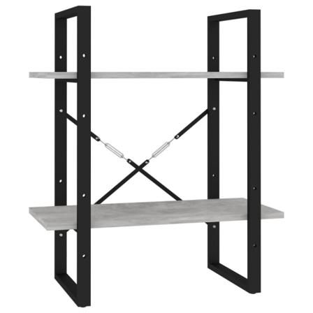 Vidaxl Bokhylla 2 Hyllor Betonggrå 60x30x70 Cm Konstruerat Trä Grå