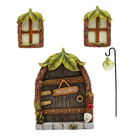 Leaf Vindu Dør Miniatyr Kunst Vindu Dør Skulptur Vindu