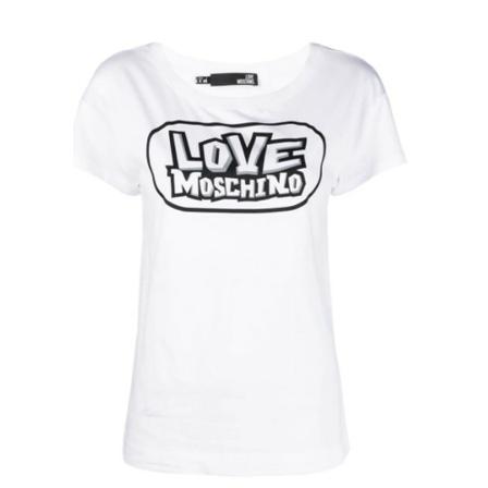 Love Moschino T-Shirts Hvid, Dame