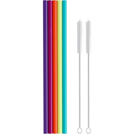 12" Extra-långa silikonsugrör, lämpliga för stora glasögon-40 oz vattenflaska/halv gallons vatten