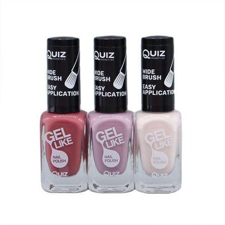 3st nagellack, nail polish - Röd, lila, Ljusrosa