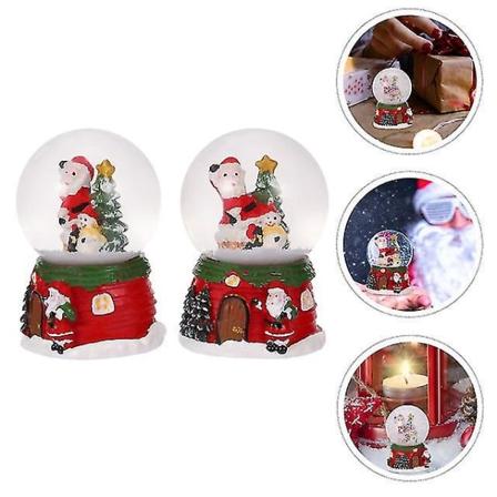 2st Santa Claus Kristallkulor Julbord Snöklot Julklappar