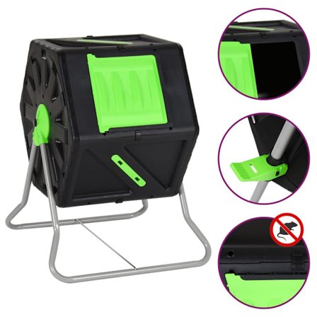 vidaXL Roterande kompost 60x58x74 cm 105 L polypropen
