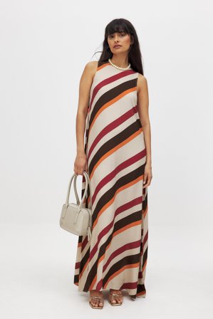 Thammy Salcedo X NAKD Maxikleid mit diagonalen Streifen - Gestreifte Kleider - Stripe - EU 36