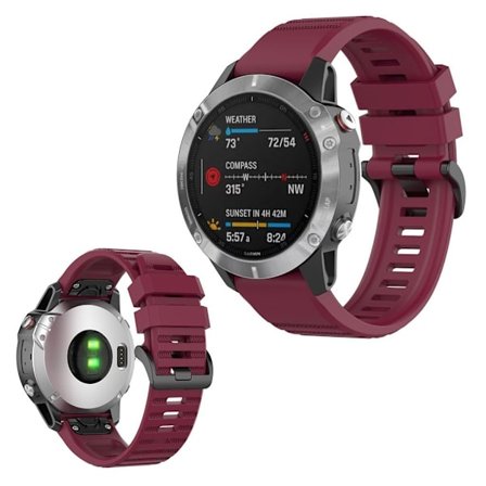 Garmin Fenix 6 -kellon kestävä ranneke - Viininpunainen