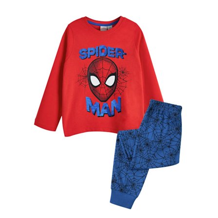 Spider-Man Boys Tryckta Långa Pyjamas Set 3-4 År Blå/Röd