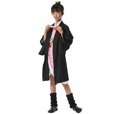 Demon Slayer Cosplay Kostym Barn Flickor Pojkar Anime Kimono Outfit