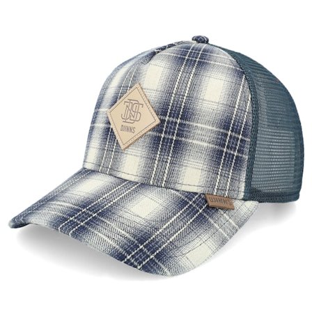 Djinns - Grün Trucker Cap - Hft Cap Denim Wishy Check/Indigo A-Frame Trucker @ Hatstore