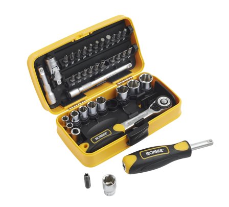 Ironside 748659 Hylsnyckelsats 38 delar, 1/4", Handverktyg
