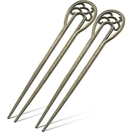 12cm 2 stk. Nordisk Klassisk Metal U-Formet Hårnåle Vintage Hårpinde Hårgaffel Pins 2-Tandet Opsat Chignon Pins Hår