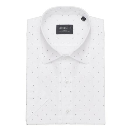 Borgio, Koszula canosa 00303 krótki rękaw slim fit Biały, Mężczyzna, Rozmiar: XL