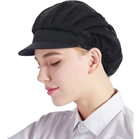 Kokin hattu, tehtaan ruokala, keittiö, verkko, hengittävä, 3 kappaletta