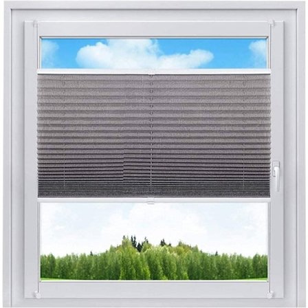 Rootz Pleated Blind Grey - Window Cover - Privacy Screen - Easy Installation - 65x100cm