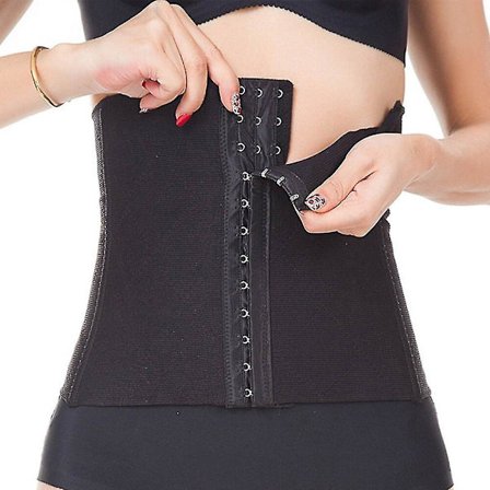 Kvinnor Slimming Waist trainer Modellering Bälte Shapewear Midja Cincher Body Shaper Fett Kompressionsrem gördlar Fast korsett, svart