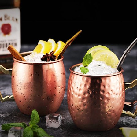 Mugs Mini Moscow Mule Mug Coffee Wine Bear Cocktail Cup Hammered Copper Plated Cup Kitchen Bar Supplies for Home Bar Store 60ml