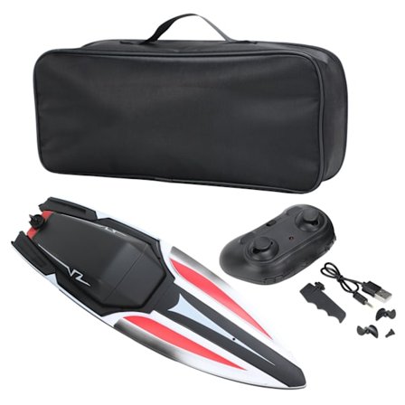 Fjernstyret Båd 2.4G Dobbeltmotor Høj Hastighedsbåd med 2 Propeller Ror Vand Sensor Vandtæt Racerbåd til Pools