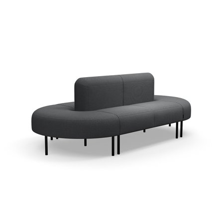Sofa VARIETY, geschlossener Schwung, Stoff Blues CSII, anthrazit