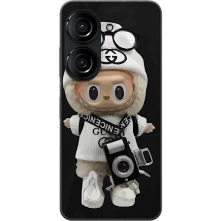 Yhteensopiva Puhelinkuori Asus Asus Zenfone 10 Tyylikäs muotoilijafiguuri kameralla ja katutyyliä, leikkisä keräilyfiguuri trendikkäässä kaupun