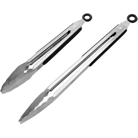 Sæt med 2 - Rustfri tænger, madlavningstænger, grilltang, låsbare køkkentænger, kraftige låsbare metaltænger, perfekte til madlavning, grillning