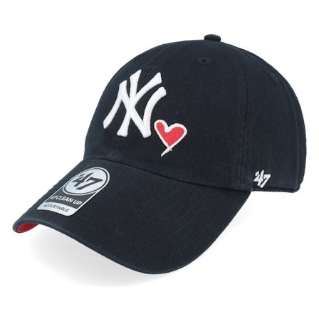47 Brand - MLB Schwarz unconstructed Cap - New York Yankees MLB 47 Clean Up Cap Black Dat Cap / Unstructured @ Hatstore