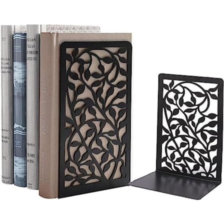 12x9,5x17cm Bokstøtte i Metall - Svarte Repbeskyttende Bokstøtter for Kontor, Hjem, Skoler CD, Bokhandel og Li