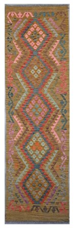 Kilim Afghan Old Style Rug Hand Woven 79X289 Runner Afghanistan