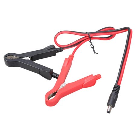 5.5x2.1mm han til dobbelt krokodilleklemme strømadapterkabel To krokodilleklemmer