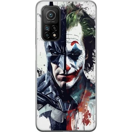 Yhteensopiva Puhelinkuori Xiaomi Xiaomi Mi 10T Pro 5G Jakettu muotokuva Batmanista ja Jokerista dramaattisessa kuvituksessa, kuvankaunis supersankarit