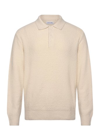 Jack & Jones Jjspence Knit Polo Ls - Cream - L