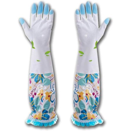 Rengøringshandsker Husholdning Køkken Gummi Vandtæt Fløjl