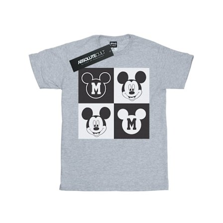 Disney herr Mickey Mouse Smiling Squares T-shirt M Sports Grey