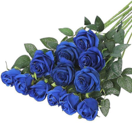 12 stk. Kunstige Silkeblomster Realistiske Roser Buket Lang Stilk Til Hjem Bryllup Dekoration Fest (blå)
