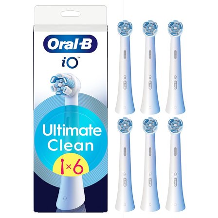 Oral-B iO Ultimate Clean Børstehoveder Hvid 6 stk, Medicin & Pleje, Tandbørster, El-tandbørster