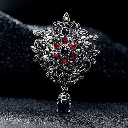 Vintage Rhinestone Crown Brocher Kvinder Tøj Smykker Party