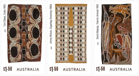 Australien - Bark malerier - Postfrisk sæt 3v