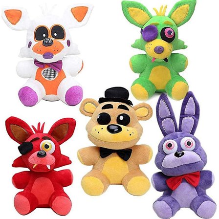 Foxy The Pirate + Nightmare Bonnie + Freddy Fazbear + Chica Set Five Nights At Freddy's Plush Set Fnaf Plushies Fnaf Toys Sister Location For Children