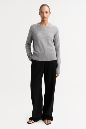 Soft Goat - Classic Crewneck - Kashmirtröja dam - L - Grey