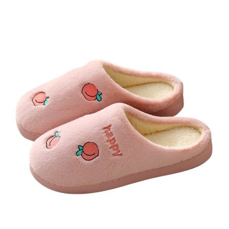 Unisex Flat Fuzzy Tofflor Slip On House Skor
