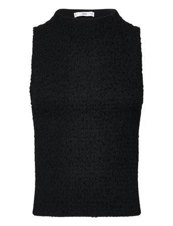Ruched-Texture Top Black Mango